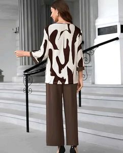 Stylish Brown &amp; White cord set