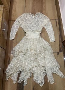 Elegant White Lace gothic dress