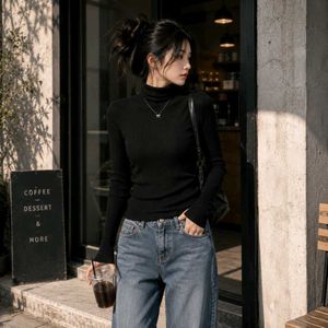 Zara Black Ribbed Turtleneck Long Sleeve Top