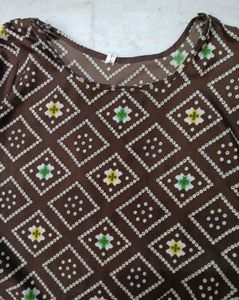 Brown Printed Kurta