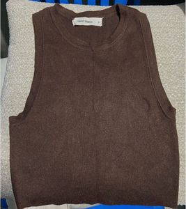 Perfect Stranger Brown Sleeveless Top