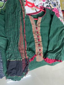 Green Kurta Set with Dupatta