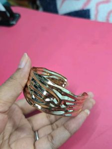 Gold Tone Textured Cuff Bracelet