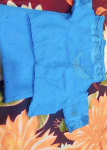 Sky Blue Dress Material