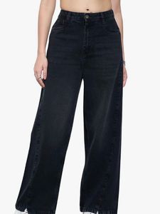 Wide Leg Faded Black Jeans