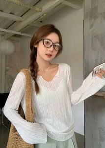 Y2k Sheer White Long Sleeve Top 🍁