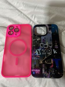 iPhone Case Duo: Neon Pink &amp; NYC Collage