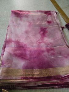 Beautiful Purple shibori style Saree with blouse