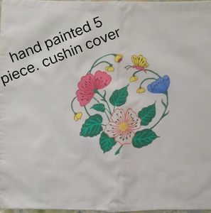 Hand-Painted Floral Cushion Cover