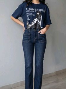 Dark Wash Denim Jeans with Front Pockets very new