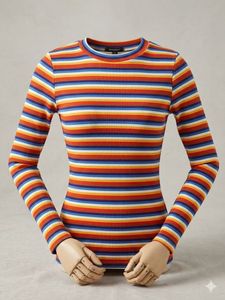 Colorful Striped Long Sleeve Top