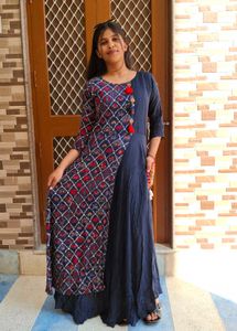 Stylish Navy Blue &amp; Red Kurta