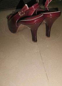 Elegant Burgundy Slingback Heels