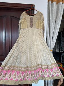 Beautiful Cream & Pink Lehenga Choli