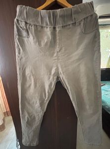 Light Grey Elastic Waist Jeans