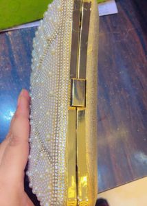Elegant Pearl Embellished Clutch