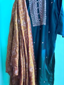 Elegant Teal Kurta Set with Dupatta