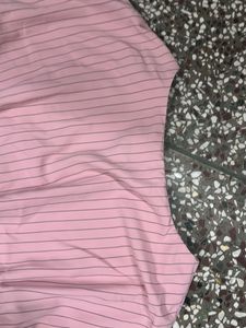 Pink Striped Crop Top &amp; Palazzo Pants Set