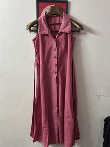 Pink Button-Down Dress