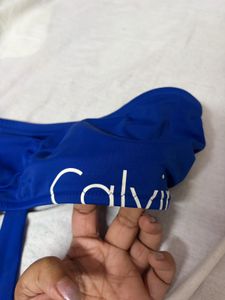 Calvin Klein Blue Bandeau Bikini Top
