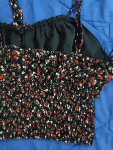Floral Smocked Crop Top