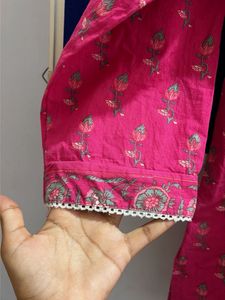 Beautiful Pink Floral short Kurti