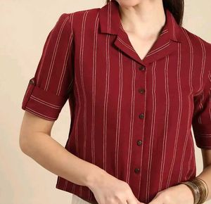 Chic Striped Maroon Top