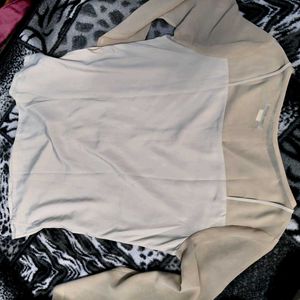 Sheer Sleeve Button-Up Top