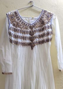 Off White Net Anarkali