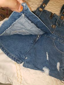 Cute Denim Pinafore Dress