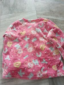 Cute Pink Fluffy Pajama Top