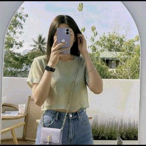 VeromodaCute Green Crop Top
