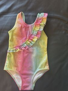 Sparkly Rainbow Ruffle One-Piece Swimsuit