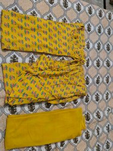 Yellow Floral Kurta Set
