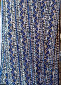 Embellished Blue and silver Dupatta Border