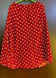 Red Polka Dot Midi Skirt