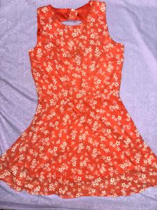 Floral Orange Mini Dress