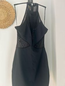 Black Mesh Panel Dress:UNUSED