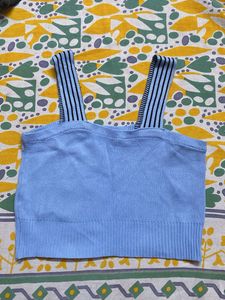 blue sleeveless bralette top