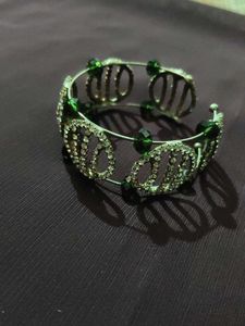 Stunning Green Beaded Cuff Bracelet