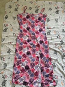 Floral Slip Dress with Slit