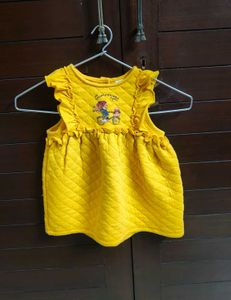 Mini Klub Yellow Cotton Quilted Baby Girl Dress