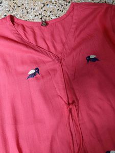 New Embroidered Long Peach shrug