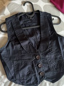 Black Button-Up Vest