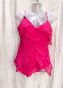 Vibrant Pink Ruffled Camisole Top