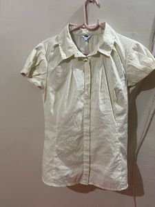 Chic Striped Short Sleeve Blouse