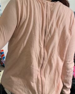 Pink White Lace Full Sleeve Tshirt