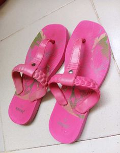 Pink Floral Flip-Flops