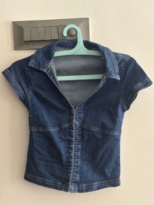 Stylish Blue Denim Top