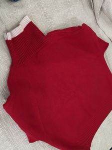 Vibrant Red Mock Neck Sweater